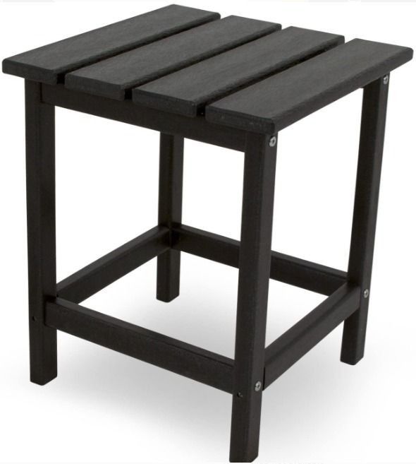 B5-108 Table in Black Wood, 18" H, Side or Outdoor Table, New.