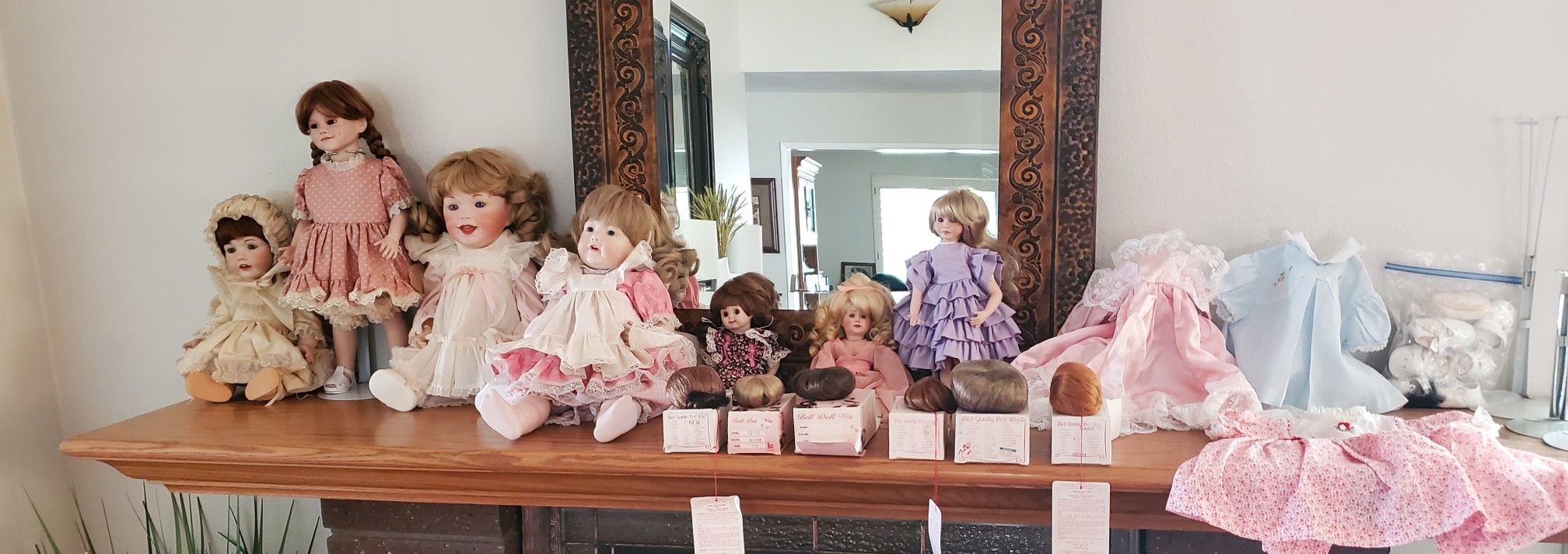 Precious antique China Doll Collection with Accessories