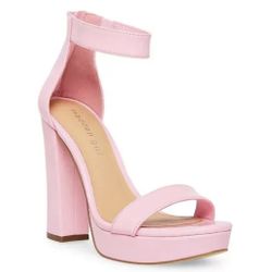 madden girl Siren Women's Platform High block heel Dress Sandals Prom Pink Barbie 8.5  Bring some serious style