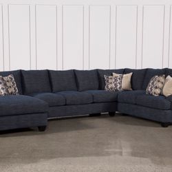 Dove grey Living Spaces Sierra Down III Sectional 