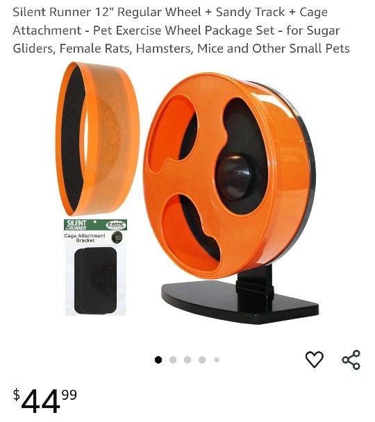 Silent Runner 12" Regular Wheel Pet Exercise Wheel Package Set - for Sugar Gliders, Rats, Hamsters, Mice and Other Small Pets