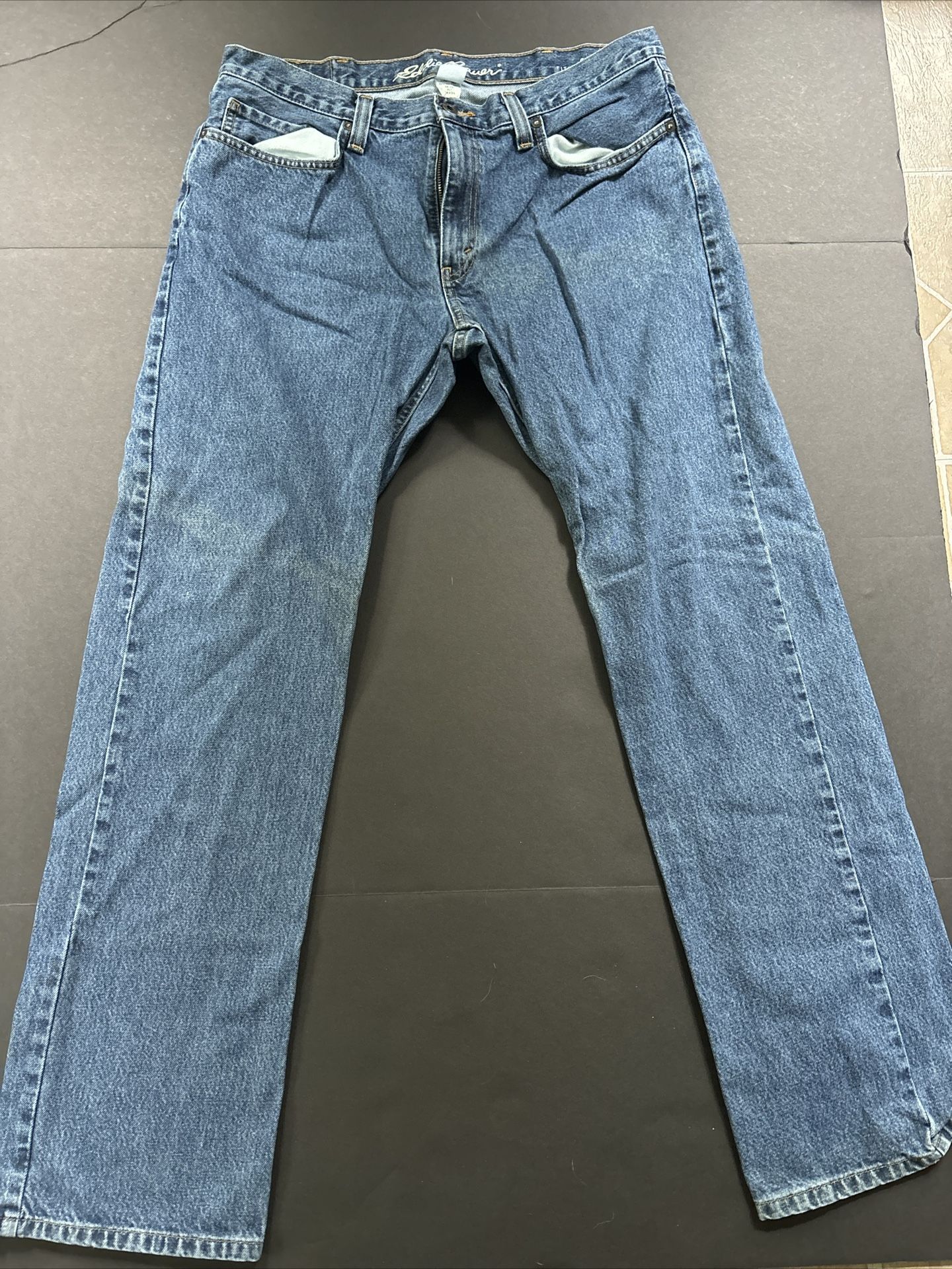 Eddie Bauer Men's Straigh Fit Straight Denim Jeans Blue, Size 36x34, 100% Cotton