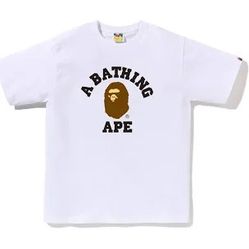 White and brown Bape tee