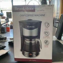Brookstone Drip Coffee Machine with a 10-cup capacity. 