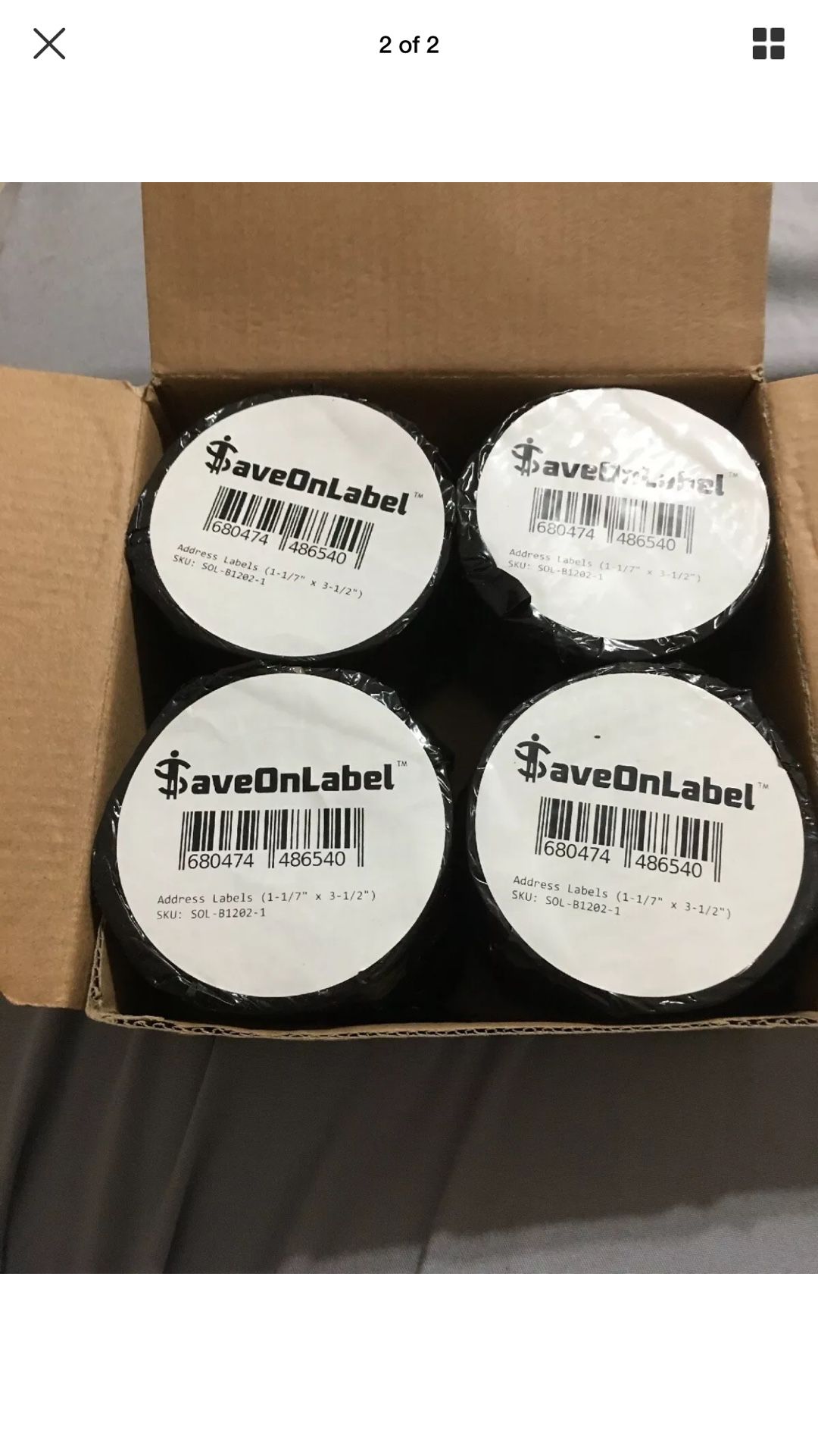 SaveOnLabel 1 1/7” X 3 1/2” Shipping Labels For Thermal Printers 4 Roll Box.