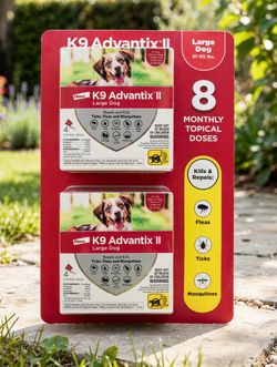 K9 Advantix II Large Dog 21-55 lbs Flea Tick Mosquito 8 Monthly Doses Elanco New