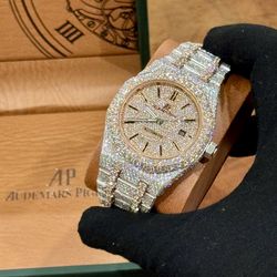 2 Tone Icedout Watch |Diamond Tester Certified