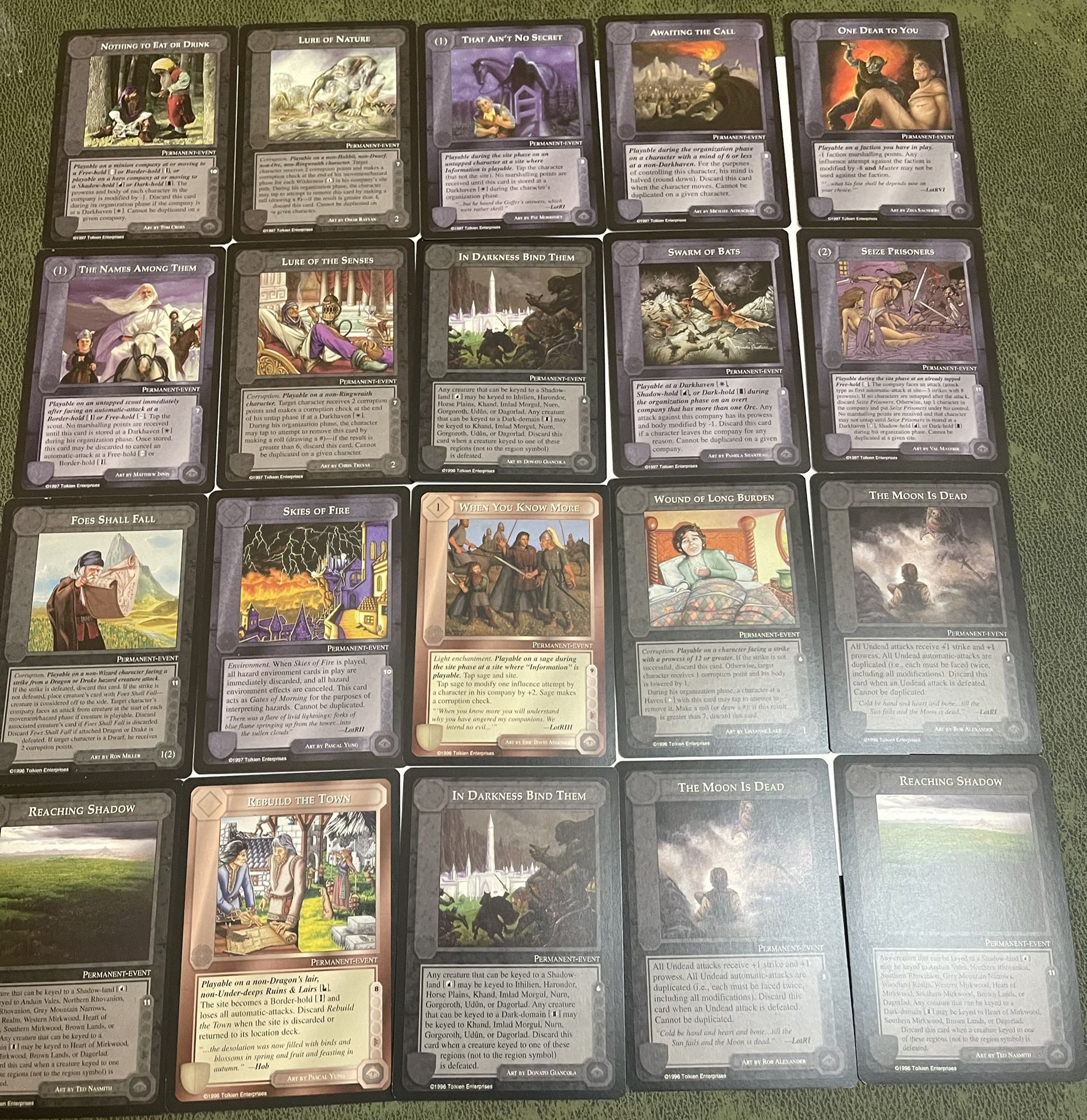 lot of 20 LOTR middle earth ccg black border cards #12