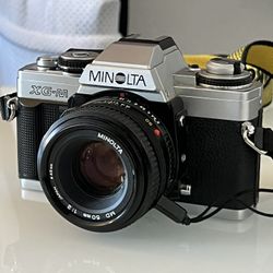 Minolta XG-M 35mm SLR Film Camera w/ Minolta 50mm Lens 