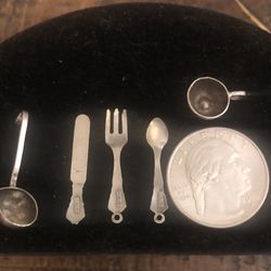 Vintage/Antique STERLING Silver Bracelet Charms-Knife Is Broke-Good For A Chef?