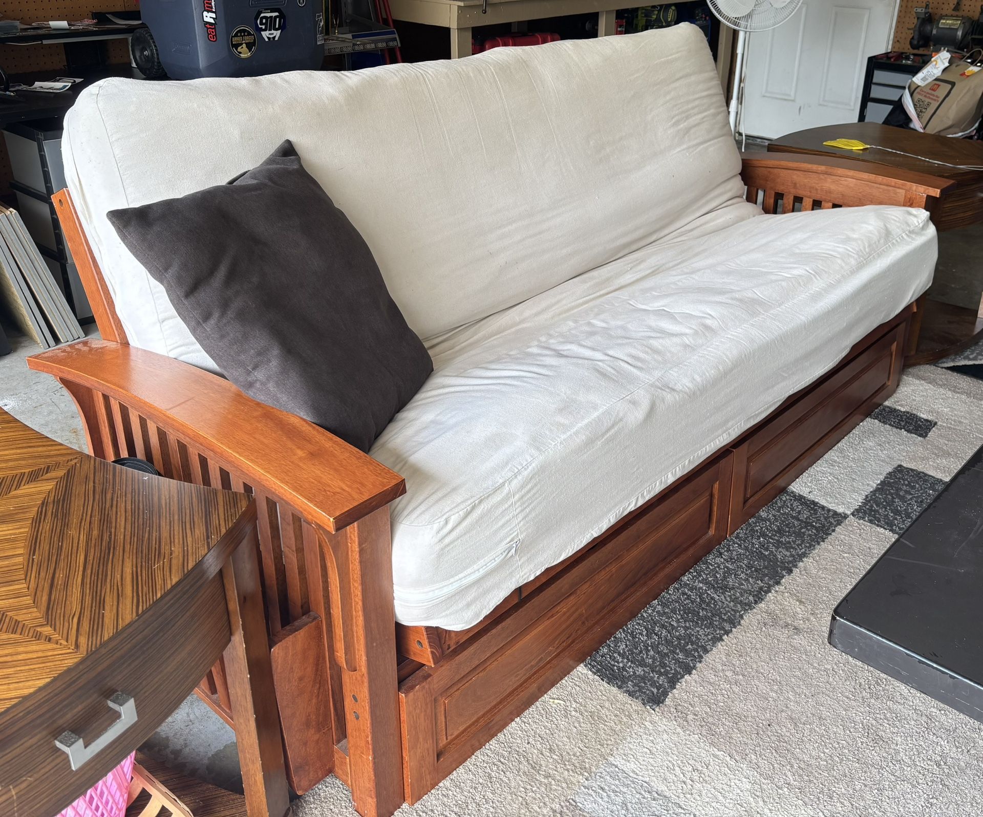 Wood Futon W/Storage 
