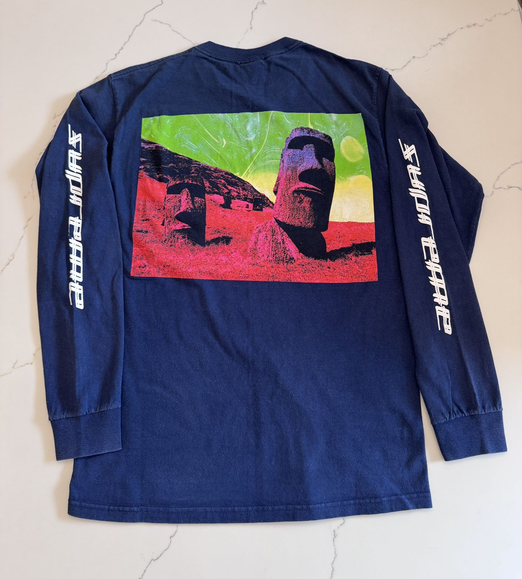 SUPREME EASTER ISLAND L/S T SHIRT Sz MEDIUM