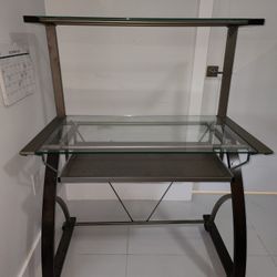 Glass Desk With Pull Out Table