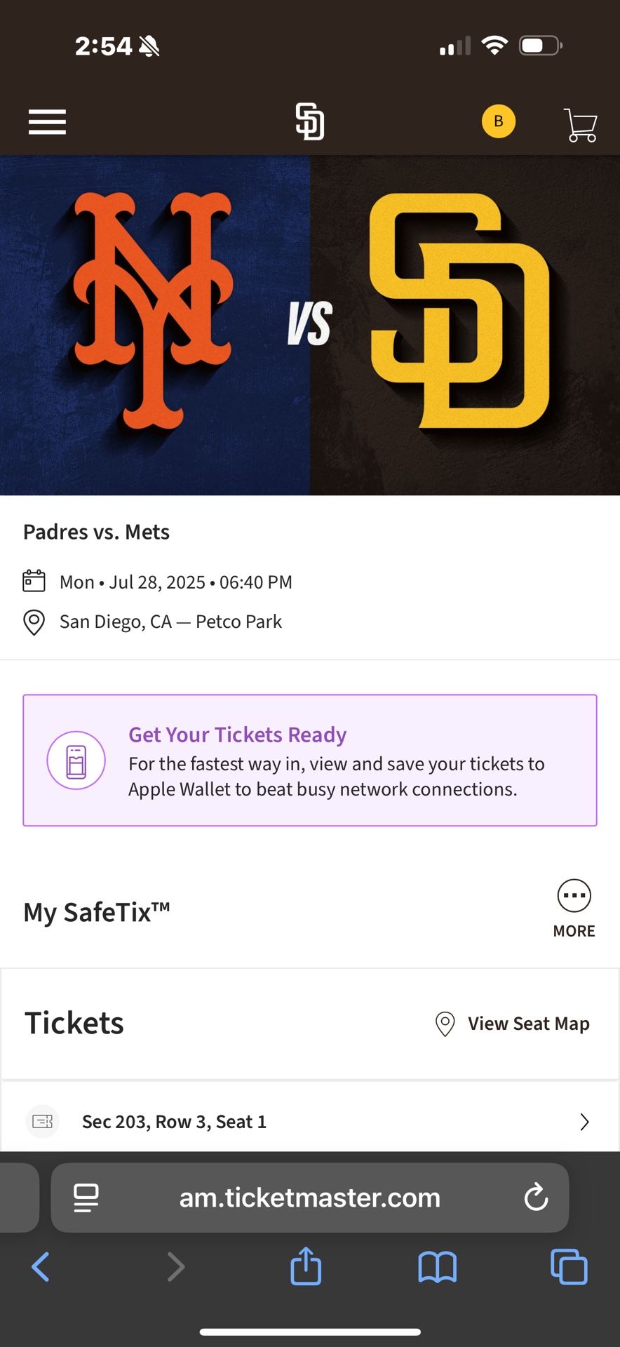 Padres vs. Mets July 28