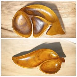Hand-Carved Monkey Pod Wood Trays – Set of 2