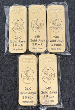 5 count of 24k California Gold Co. King size Joint Holders