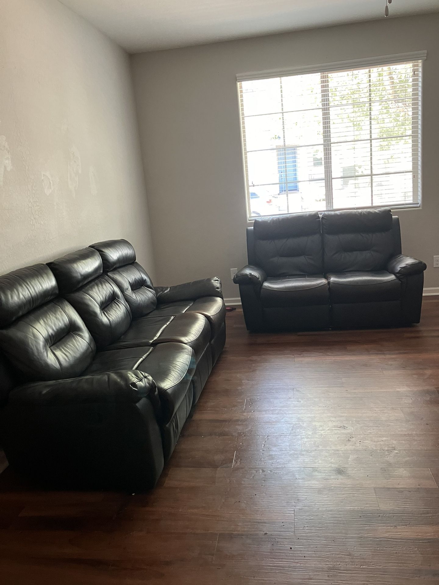 Leather Reclining Sofa, And Loveseat