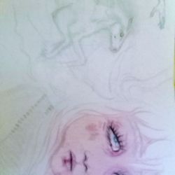 HORSE AND GIRL DRAWING 12 X 9 INCHES HAND DRAWN ON PAPER UNFRAMED ORLANDO AREA 32839