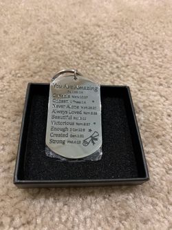 Bible verse dog tag keychain