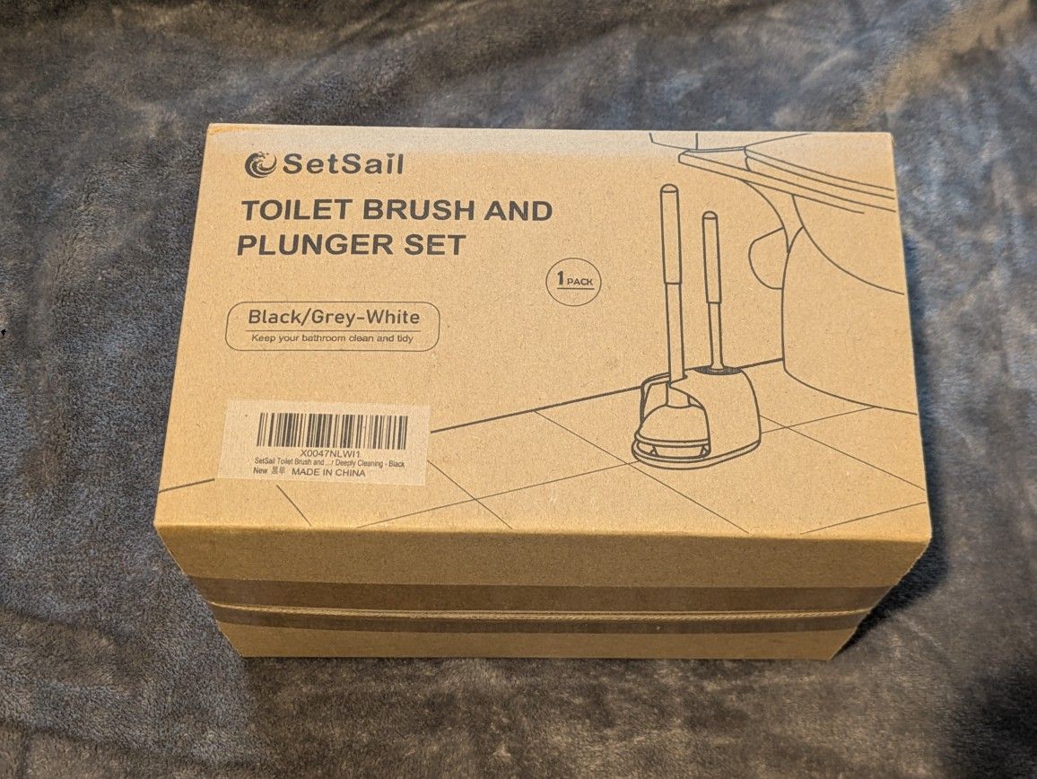 Toilet brush and plunger set