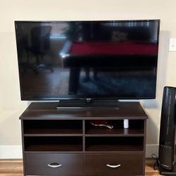 Samsung 55" Class 1080p LED Smart TV with Wooden TV Stand