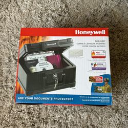 Honeywell 0.15 cu. ft. Molded Fire-Resistant Portable Chest with Carry Handle Storage Box