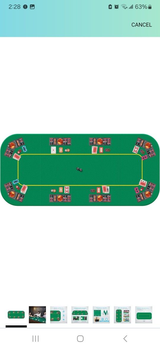 Portable Poker Tabletop With Carrying Bag $60