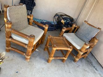 Bamboo sofas and table