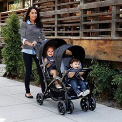 Baby Trend Sit N' Stand Double Stroller, Onyx Color