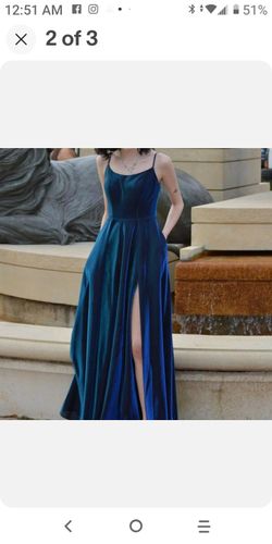 Prom, Party dress. Iridescent blue, with pockets. Size 0  Made by B. Smart