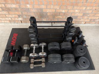 Dumbell rack with adjustable/non-adjustable dumbell assortment(READ DESC. BEFORE MESSAGING)