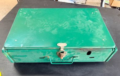 Vintage Coleman Green Metal Camp Stove Case