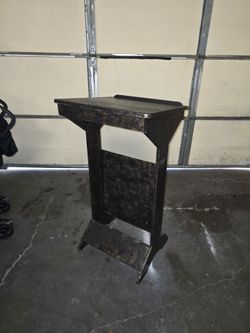 Black Pedistal Wooden Podium Lectern Stand