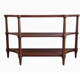 Vintage Ethan Allen Legacy Three-Tier Rattan Console – Delivery Available