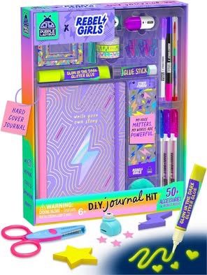 Rebel Girls DIY Journal Kit - Scrapbook, Diary, & Stationery Set with 50+ Creative Accessories