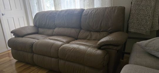 Faux leather reclining couch