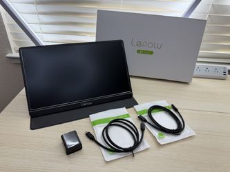 Brand New Lepow 15.6” 1080P Z1 series USB-C monitor.  What you see, is what you get.  Brand new open box (not original accessories).  SKU370-S1