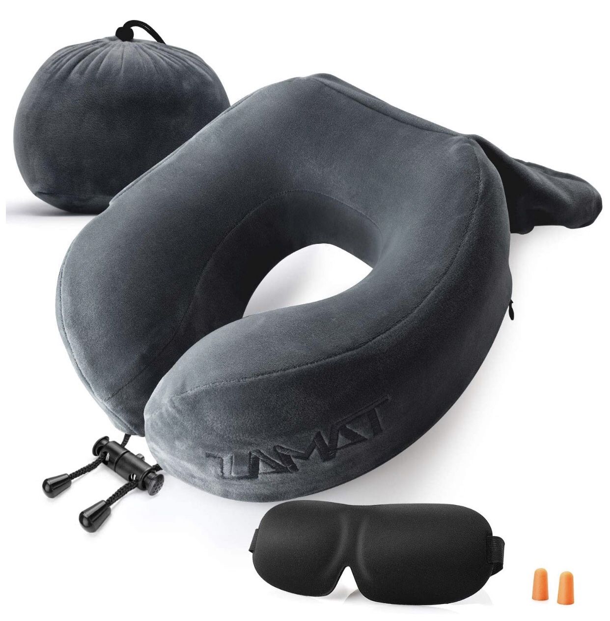 ZAMAT Breathable & Comfortable Memory Foam Travel Neck Pillow, U-Shaped Adjustable Airplane Car Flight Pillow, 360-Degree Head Support, Machine Washa