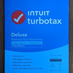 TurboTax Deluxe 2023 New Sealed Turbotax