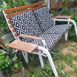 Patio Glider With Side Tables & Cushions 
