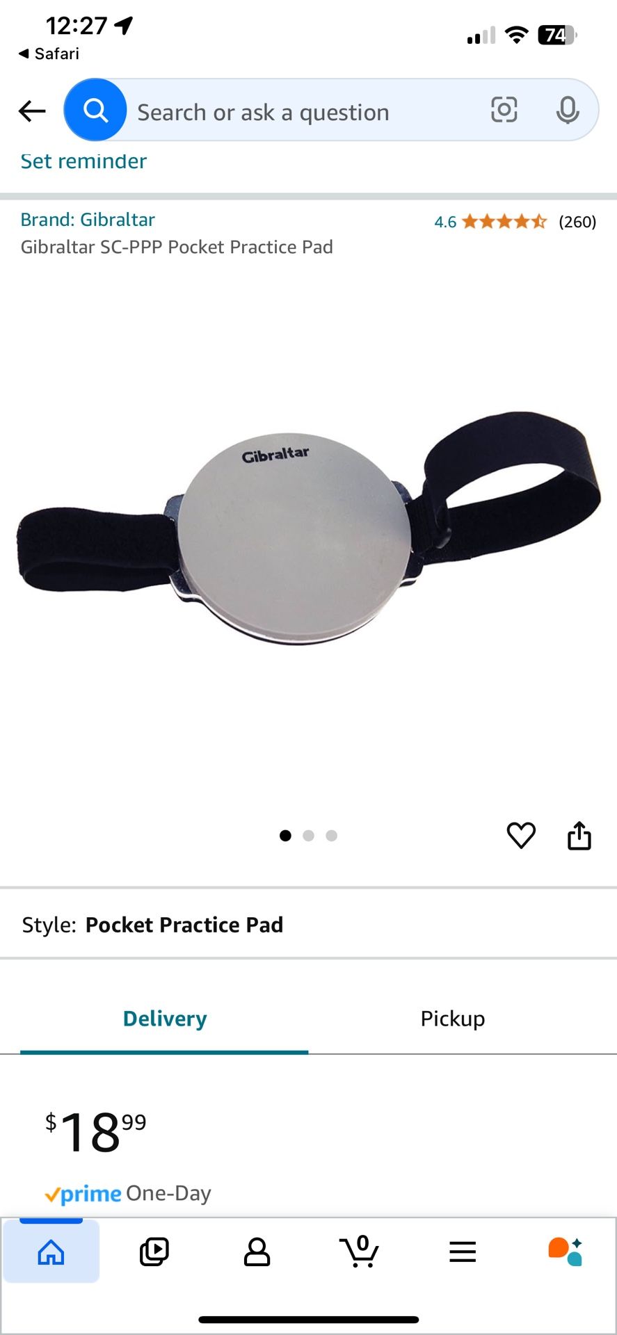 Gibraltar Mini Practice Pad for Drummers On The Go