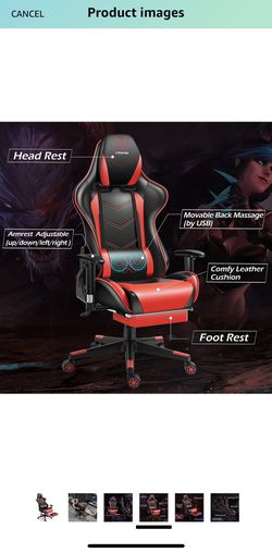 X-VOLSPORT Massage Gaming Chair with Footrest Reclining High Back