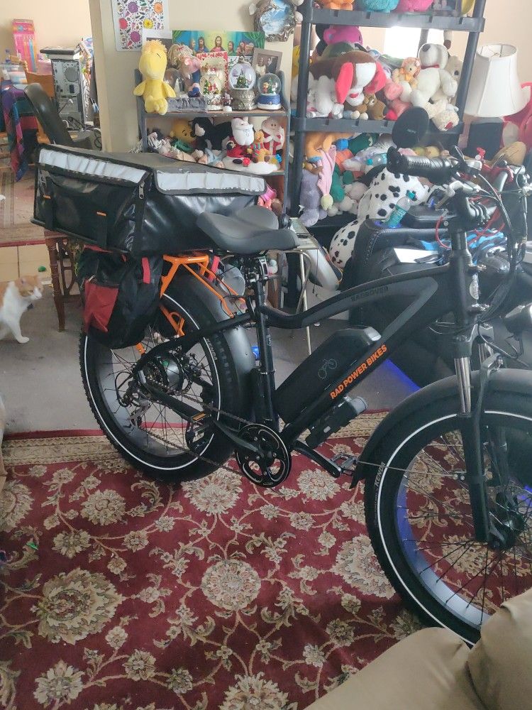 4th Of July sale Now ( $1300 OBO ) Under 400 Miles! βRadPower RadRover 5 E-Bike (2020) β Dual Battery, Accessories β