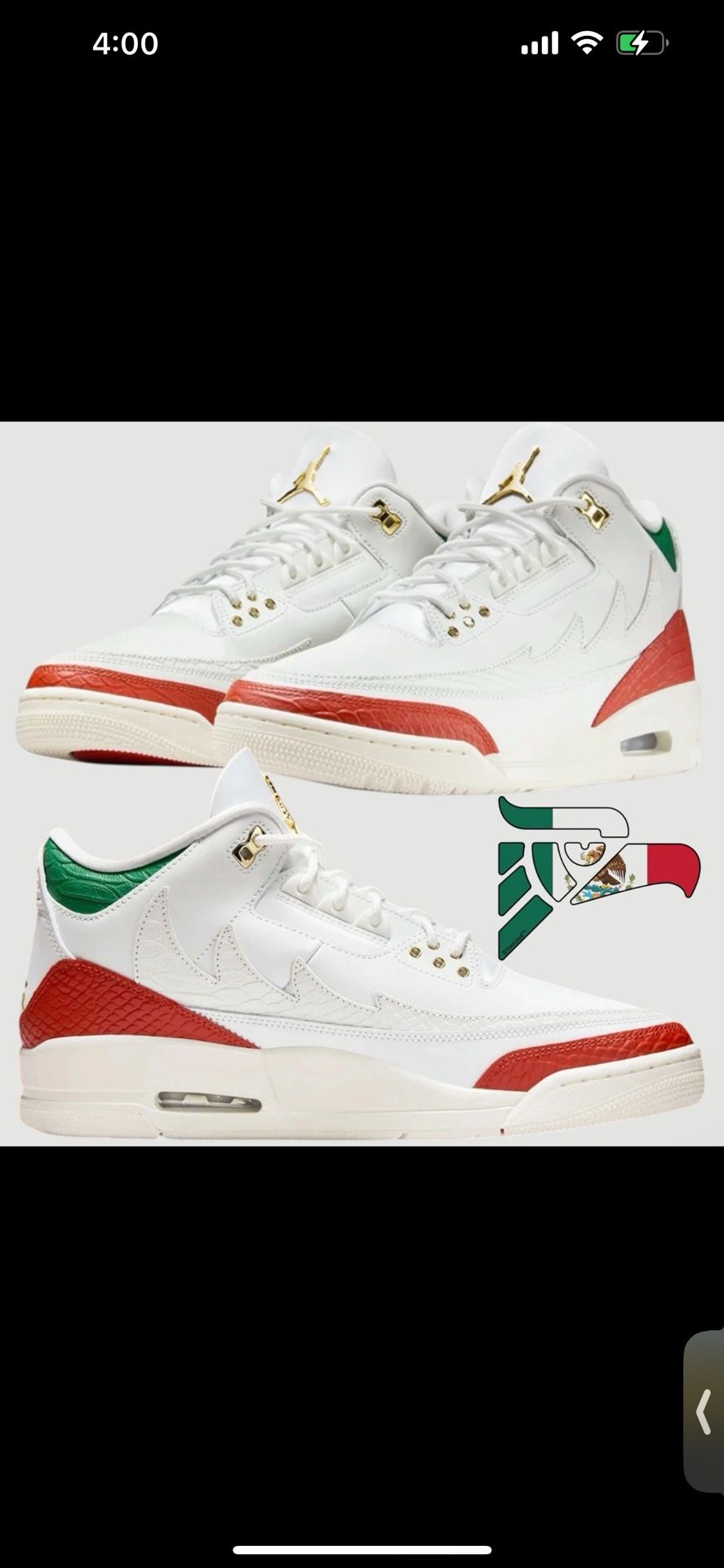 Nike Air Jordan 3 Retro Mexico El Vuelo NEW Mens Size 10.5