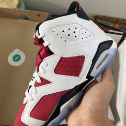 Air Jordan Carmine 6 New Release Size 6.5Y