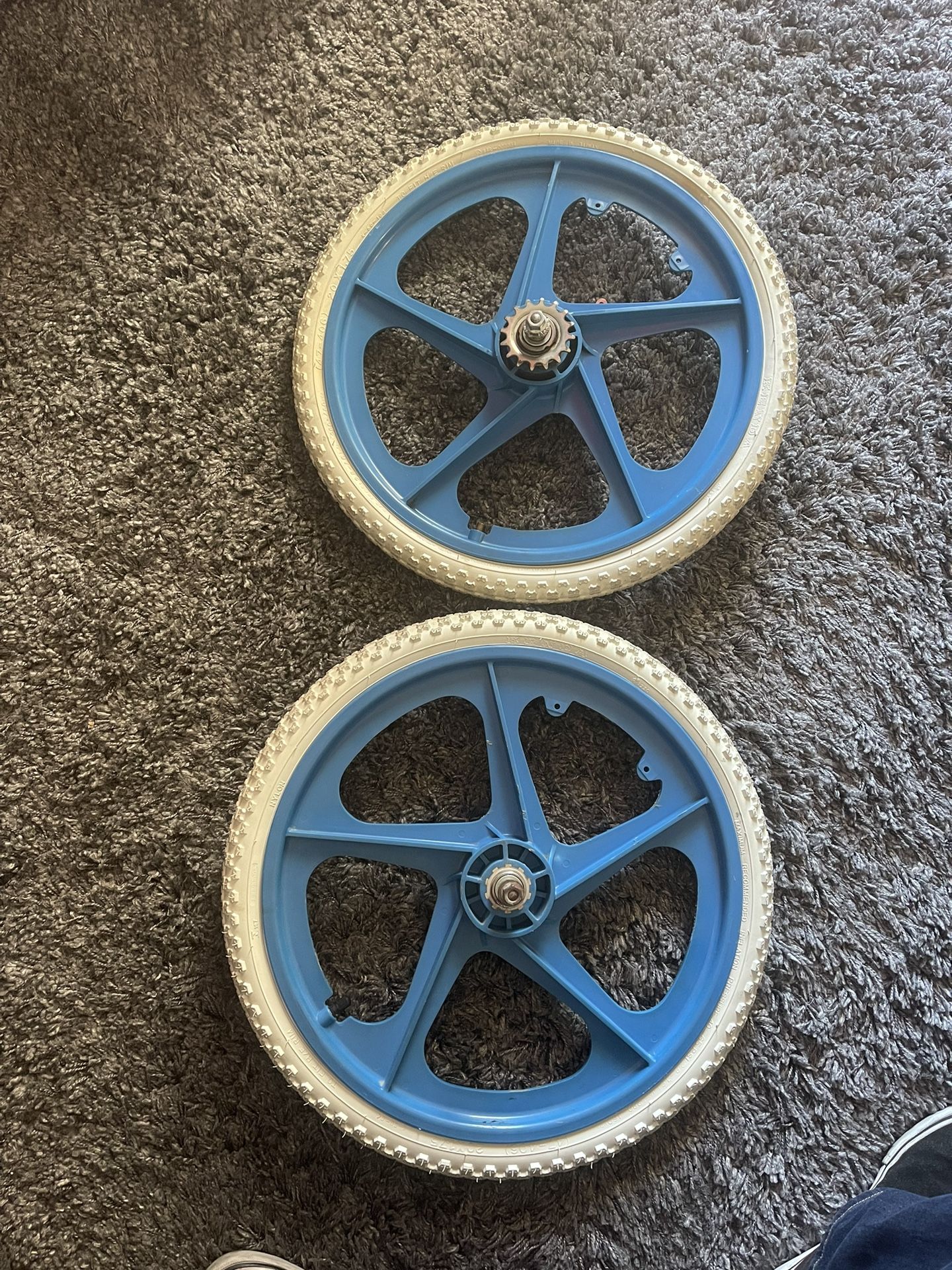 Old School BMX OGK Mags Maui Blue Freestyle Wheels 20" Pair