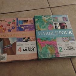 Original Art By U Resin Art Jewelry Kit And Marble Pour  Canvas Kit