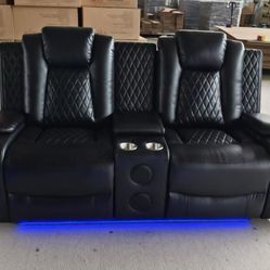 ⚡️ Electric Reclining Sofa & Loveseat with Built-In Speakers 🎶