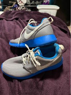 Nike Rosherun GS 599728-019 Running Shoes Youth Size 6.5 Y Grey  Blue