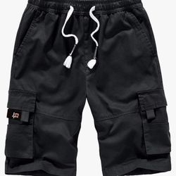 Black Amazon Men Cargo Shorts 